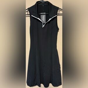 Tennis Golf Dresses Zipper V-Neck Sport Activewear w/Shorts &  Workout XS